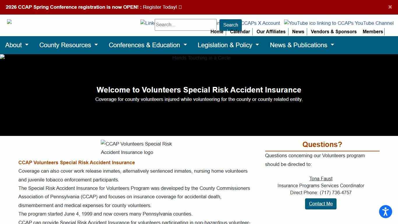 CCAP - Volunteers Special Risk Accident Insurance